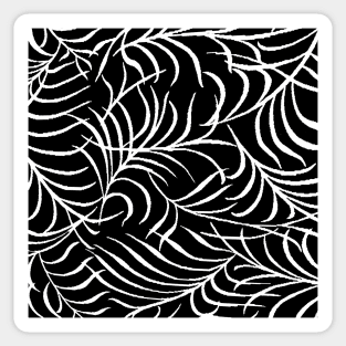 PALM LEAF ABUNDANCE PATTERN BLACK AND WHITE Sticker